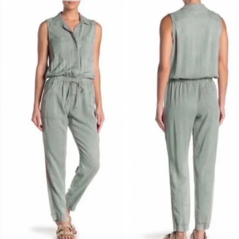 Young Fabulous and Broke Green Every Washed Jumpsuit M Tencel YFB